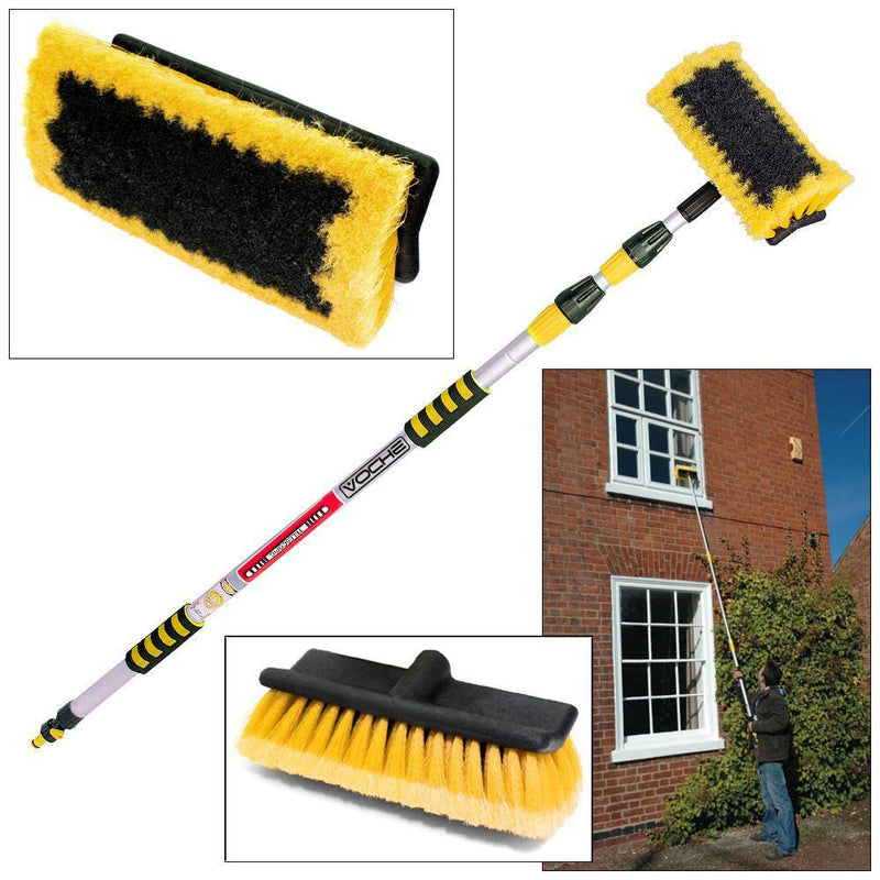 Voche 3 Metre Wash Brush Triple Telescopic Car Caravan Boat Van Window Voche