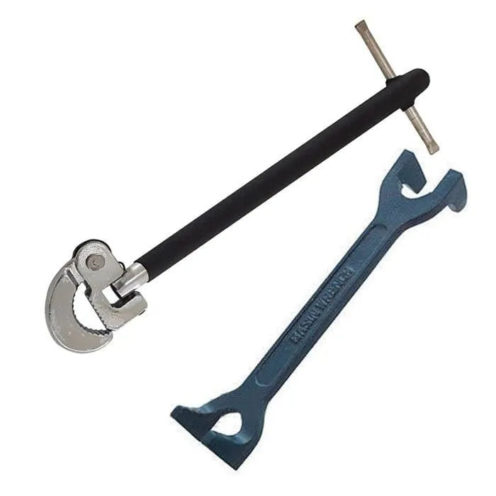 Voche Basin Wrench Voche Plumbers Fixed Basin Wrench & 11" Adjustable Tap Nut Spanner Bath