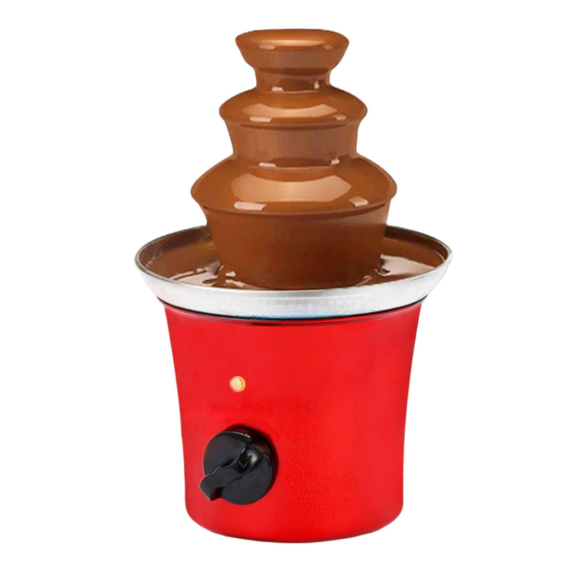 Voche Chocolate Fountain CHOCOLATE FOUNTAIN - MINI STAINLESS STEEL - GIFT FONDUE + DIPPING FORKS