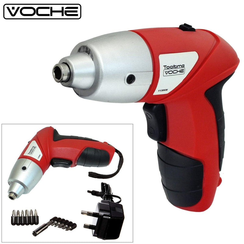 Voche Cordless Rechargeable Electric Screwdriver Cordless Rechargeable Electric Screwdriver Kit + 12Pc Bits & Charger - Voche 3.6V