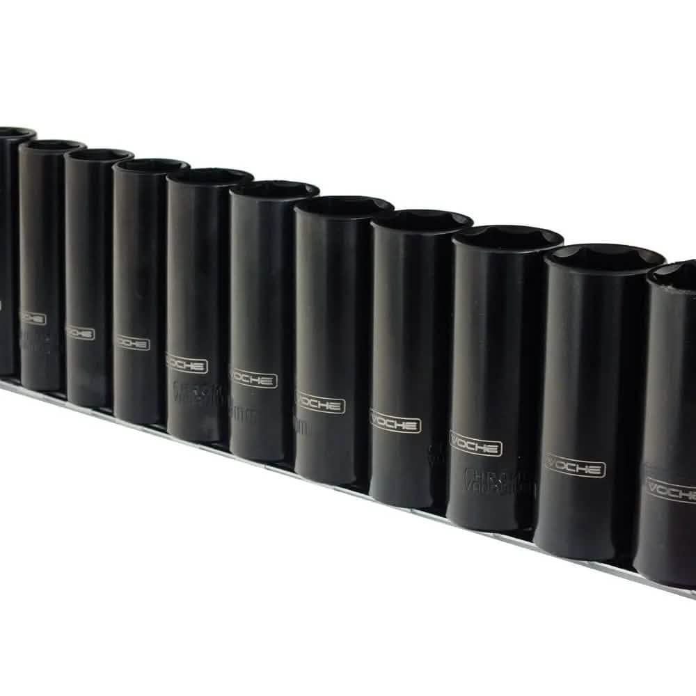 Voche Deep Impact Socket Set Chrome Vanadium (Crv) Steel 10Mm-24Mm Voche 15Pc (1/2 Dr)