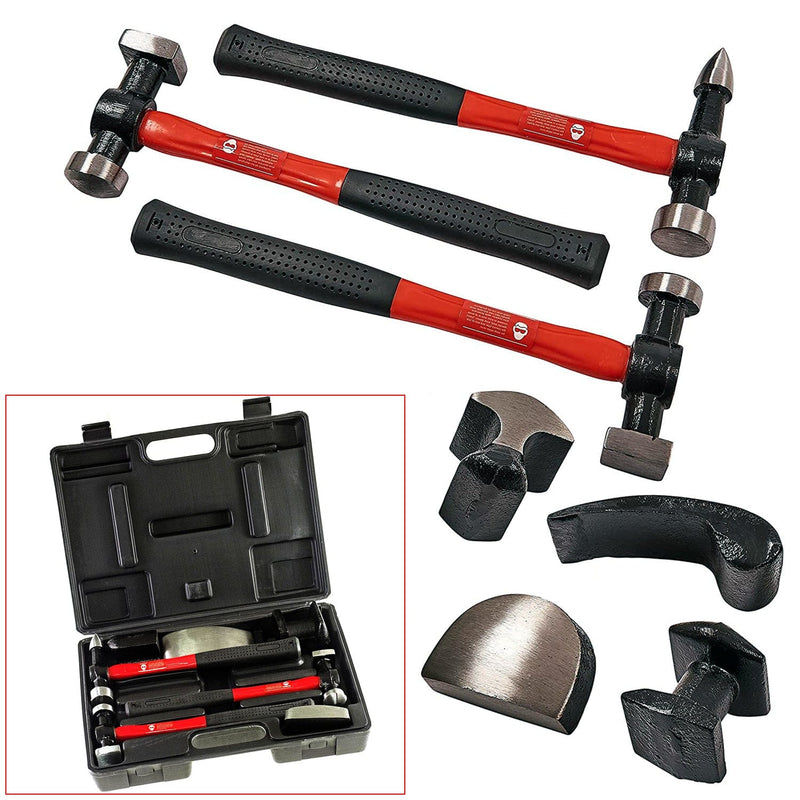 Voche Dent Repair Tools Voche 7pc Dent Removal Body Repair Panel Beating Fibreglass Hammers & Dollies