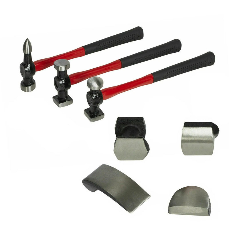 Voche Dent Repair Tools Voche 7pc Dent Removal Body Repair Panel Beating Fibreglass Hammers & Dollies