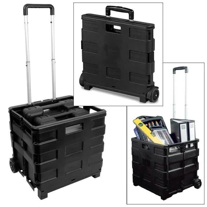 Voche Folding Shopping Cart Large 40kg Folding Cart Shopping Trolley Rolling Car Boot Storage Box Voche