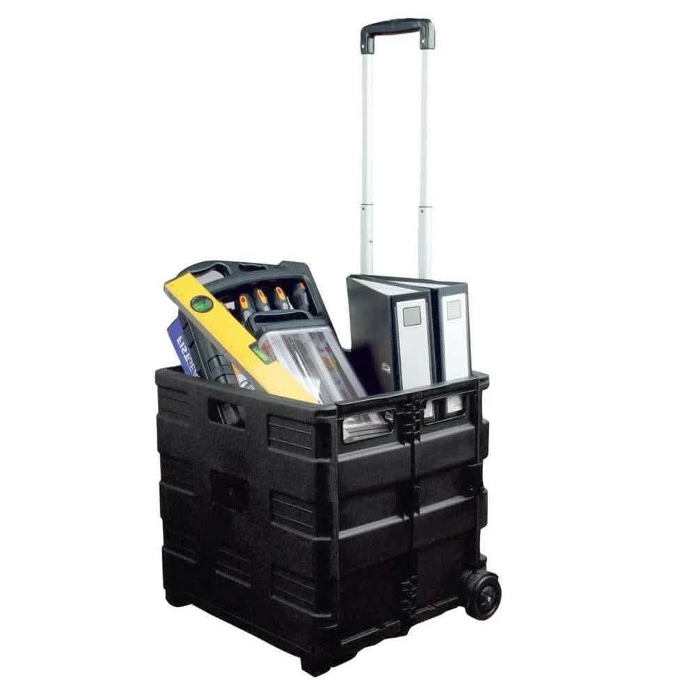 Voche Folding Shopping Cart Large 40kg Folding Cart Shopping Trolley Rolling Car Boot Storage Box Voche