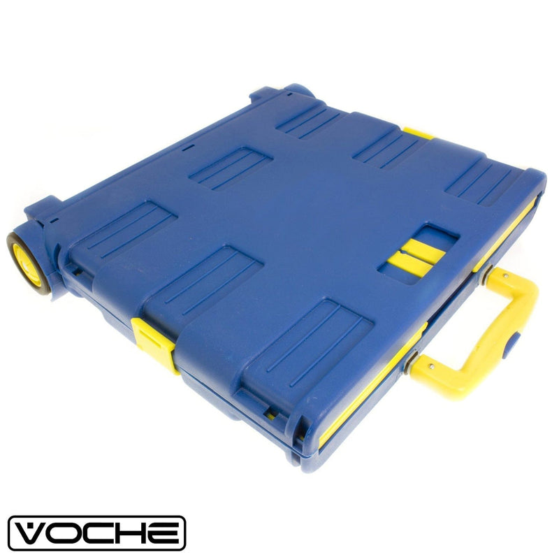 Voche Folding Shopping Cart Voche® Folding Shopping Trolley Cart Foldable Car Boot Storage Box 40Kg Capacity