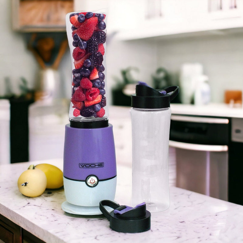 Voche Food Mixers & Blenders Purple Shake & Take Multi Blender Fruit Smoothie Maker Juicer + 2 Sports Bottles