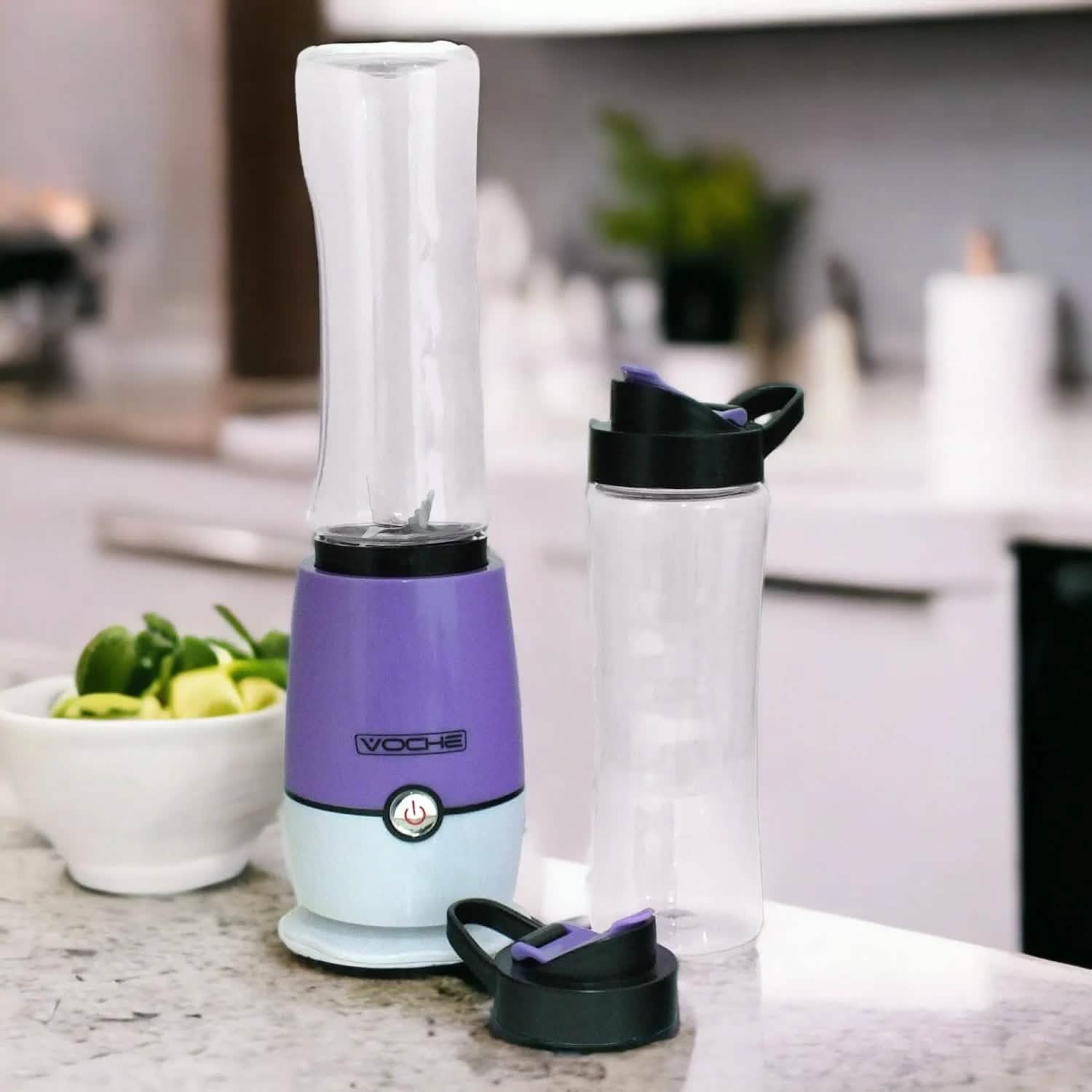 Voche Food Mixers & Blenders Purple Shake & Take Multi Blender Fruit Smoothie Maker Juicer + 2 Sports Bottles