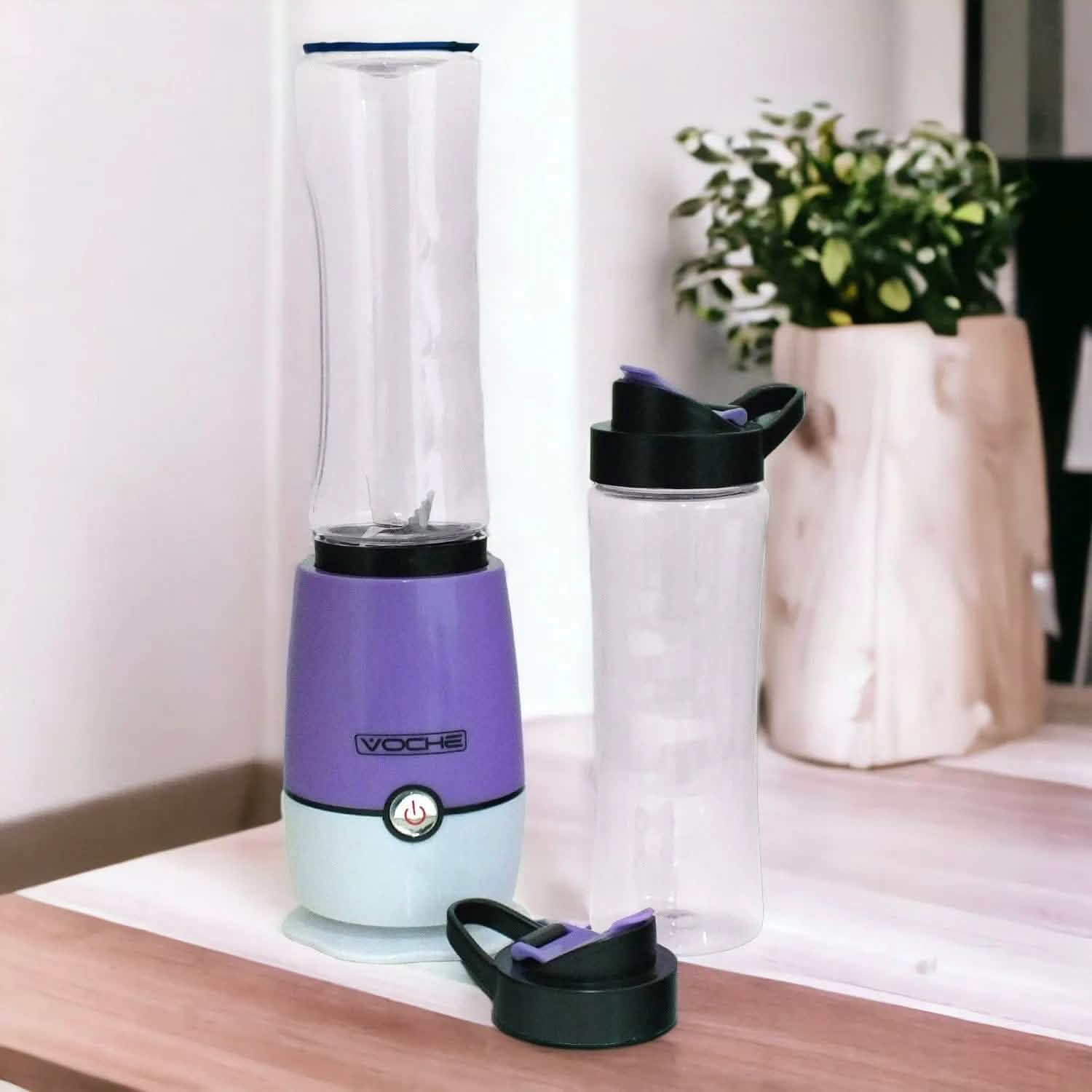 Voche Food Mixers & Blenders Purple Shake & Take Multi Blender Fruit Smoothie Maker Juicer + 2 Sports Bottles