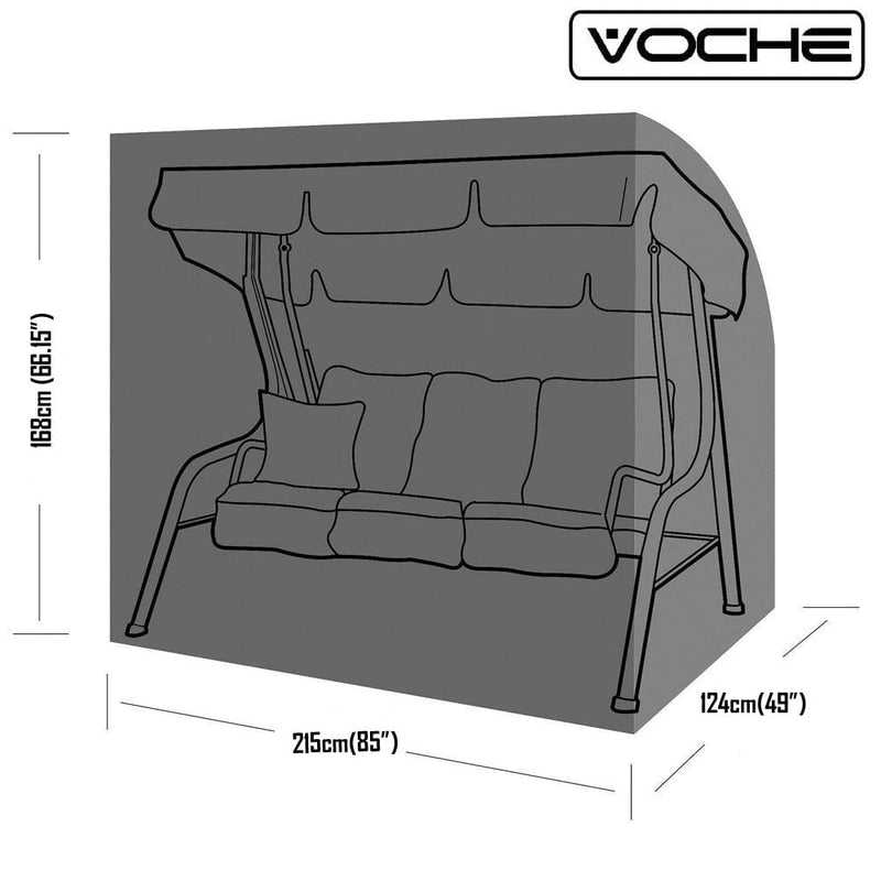 Voche garden furniture cover Voche® Reinforced Waterproof 3 Seater Swinging Garden Hammock Protective Cover