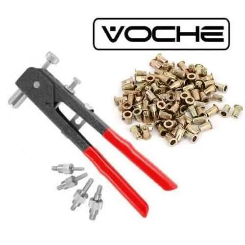 Voche Hand Nut Riveter 105Pc Threaded Rivet Nut Insert Tool Rivnut Nutsert M4-M8 Set Voche