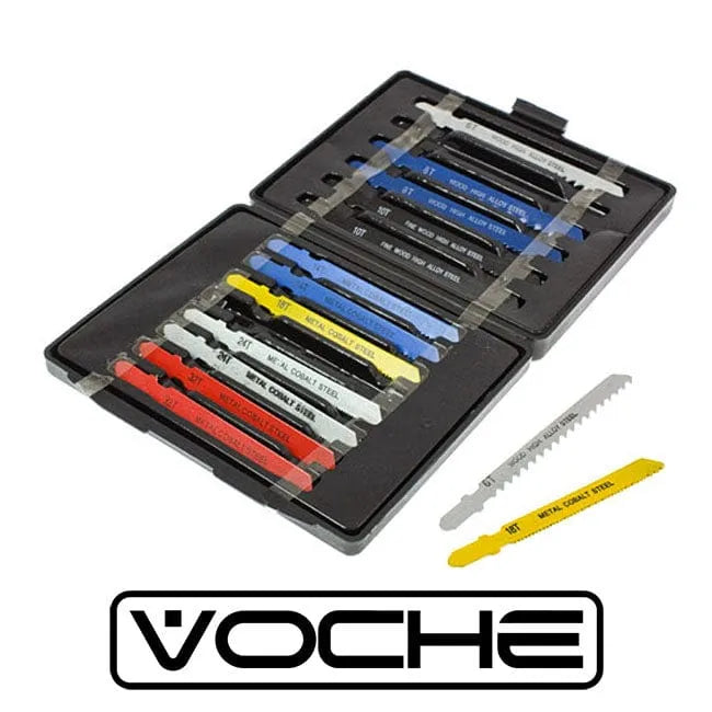 Voche Jigsaw Accessories Voche® 14Pc Assorted Jigsaw Blade Set Bosch Fitting To Cut Metal Plastic Wood