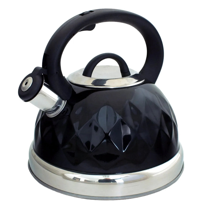 Voche kettle Voche® Black 3L Stainless Steel Diamond Whistling Kettle Gas Electric Induction