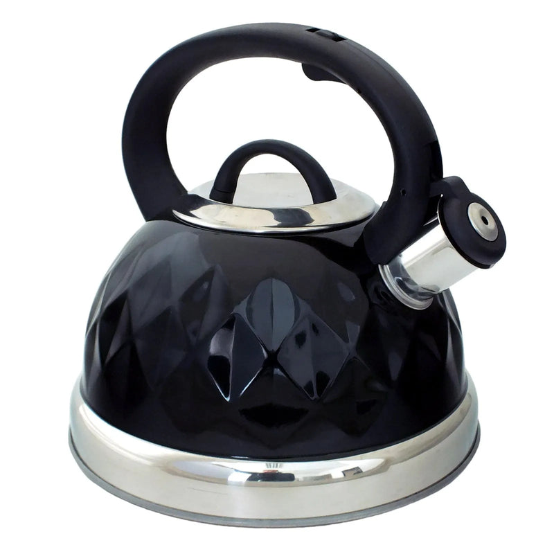 Voche kettle Voche® Black 3L Stainless Steel Diamond Whistling Kettle Gas Electric Induction