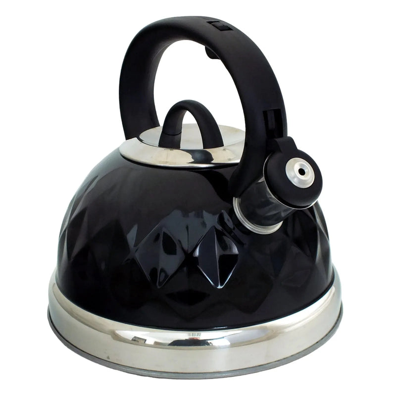 Voche kettle Voche® Black 3L Stainless Steel Diamond Whistling Kettle Gas Electric Induction