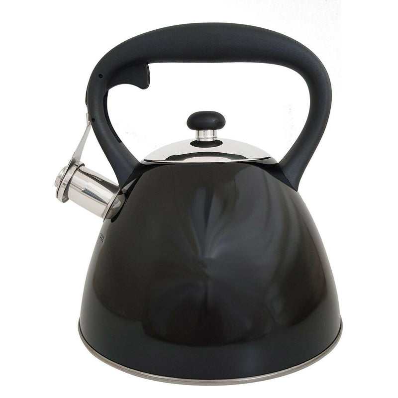 Voche kettle Voche Black 3L Stainless Steel Whistling Kettle And 4 Slice 1300W Toaster Set