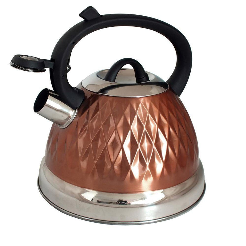 Voche kettle Voche Copper 3L Stainless Steel Whistling Kettle And 4 Slice 1300W Toaster Set