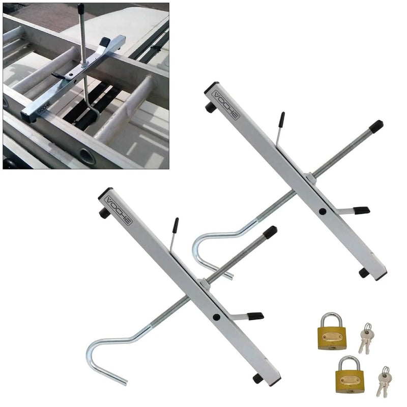 Voche Ladder Clamps Voche® 2Pc Universal Fitting Lockable Car Van Roof Rack Ladder Clamps & Padlocks