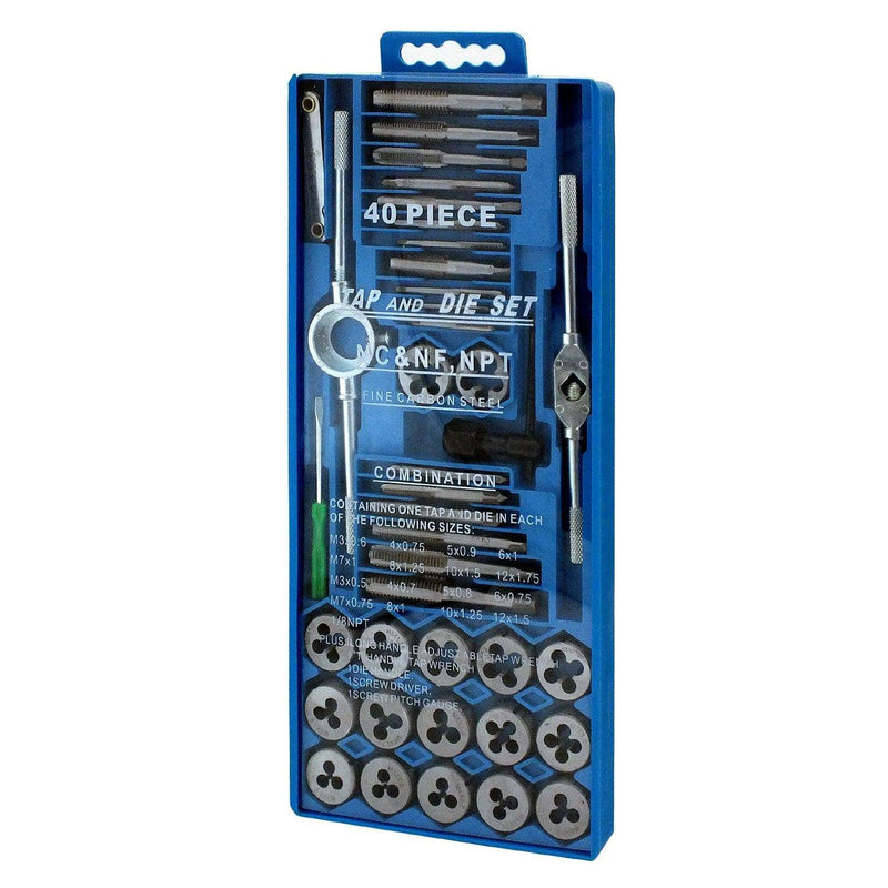Voche Metric Tap Die Set Cuts M3-M12 Bolts Wrench + Storage Case Voche Pro 40Pc