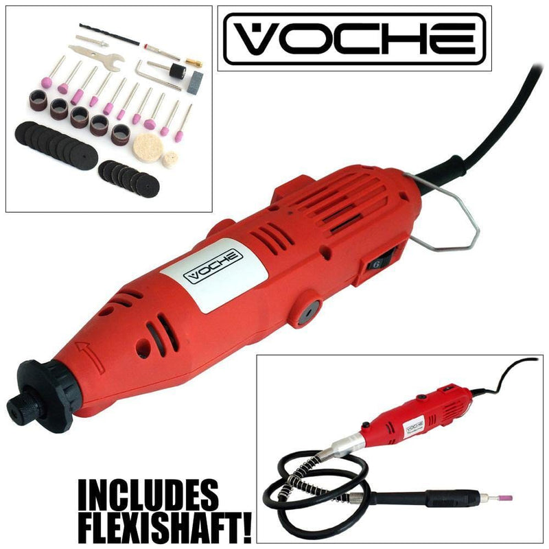 Voche Mini Drill Rotary Drill Grinder Engraver Multi Tool + Flexishaft + 42 Accessories