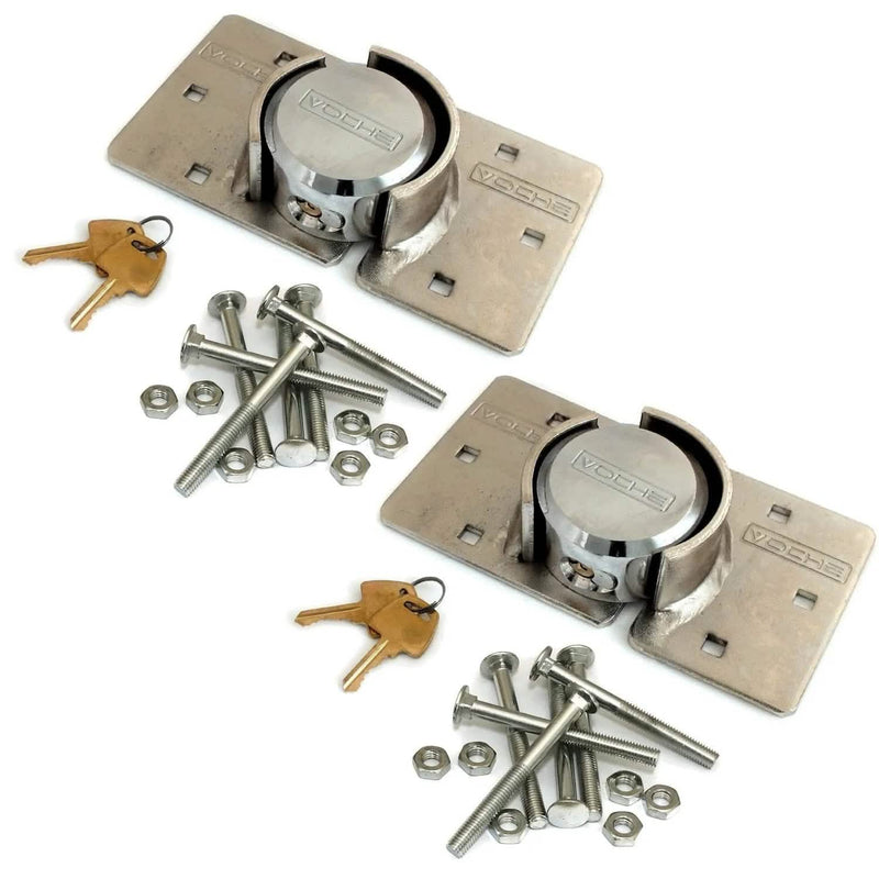 Voche Padlock SET OF 2 VOCHE® HIGH SECURITY 73mm PADLOCK & HASP SETS VAN LOCKS + FIXING KITS