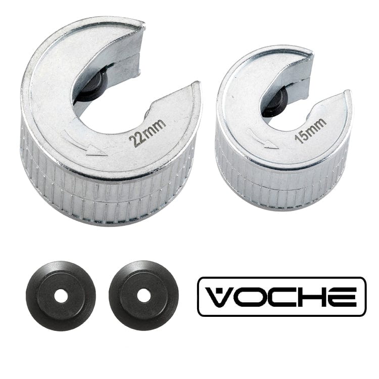 Voche Pipe Cutters VOCHE® 15MM 22MM PRO METAL PIPE CUTTERS + SPARE WHEELS SLICERS PIPESLICE COPPER