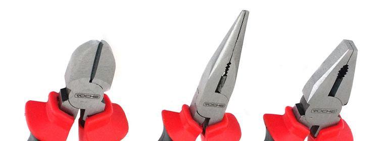 Voche Pliers 3Pce Voche Heavy Duty 200Mm Combination Long Nose Side Cutter Cutting Pliers Set