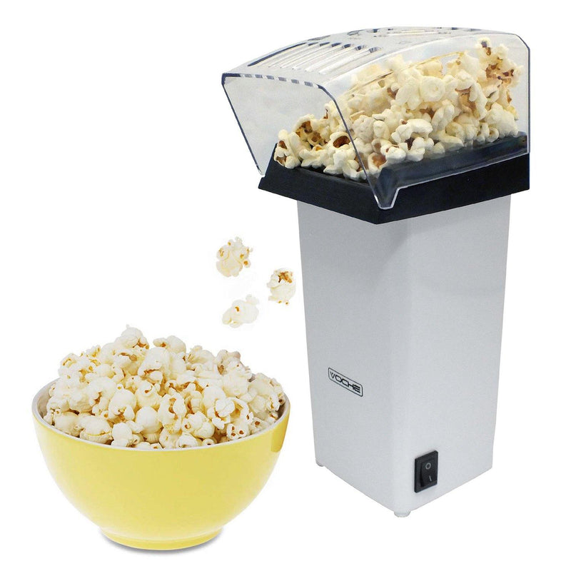 Voche Popcorn Makers Voche White Electric Hot Air Popcorn Maker Pop Corn Making Popper Machine