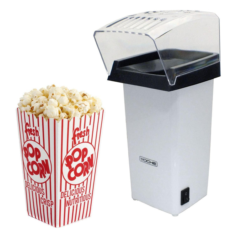 Voche Popcorn Makers Voche White Electric Hot Air Popcorn Maker Pop Corn Making Popper Machine