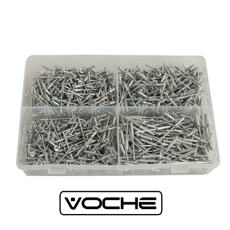 Voche Rivets Voche® 1000Pc Aluminium 3.2Mm Assorted Blind Pop Rivets Pack + Storage Case