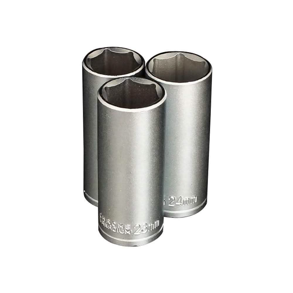 Voche Socket Set Voche® 15Pc 1/2" Drive Heavy Duty Metric Deep Socket Set 10-24Mm + Storage Rail