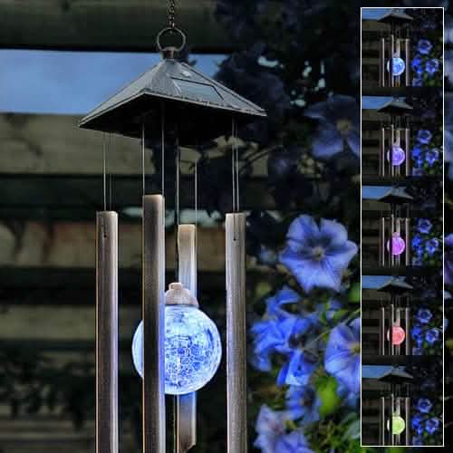 Voche solar lights Hanging Wind Chimes Solar Colour Changing Led Light Garden - Voche