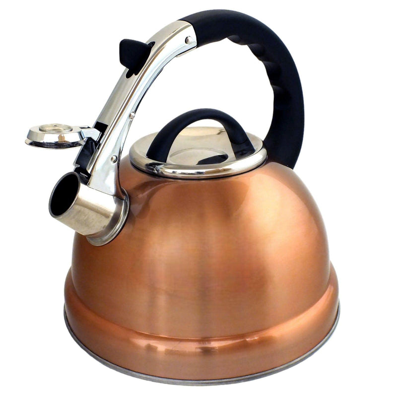 Voche® Stovetop Whistling Kettle Voche 3.5L Whistling Stovetop Kettle Stainless Steel with Stylish Copper Finish for Electric, Induction and Gas Hobs