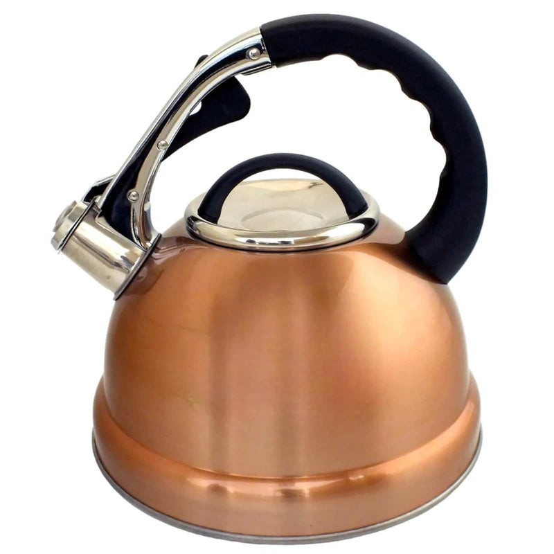 Voche® Stovetop Whistling Kettle Voche 3.5L Whistling Stovetop Kettle Stainless Steel with Stylish Copper Finish for Electric, Induction and Gas Hobs