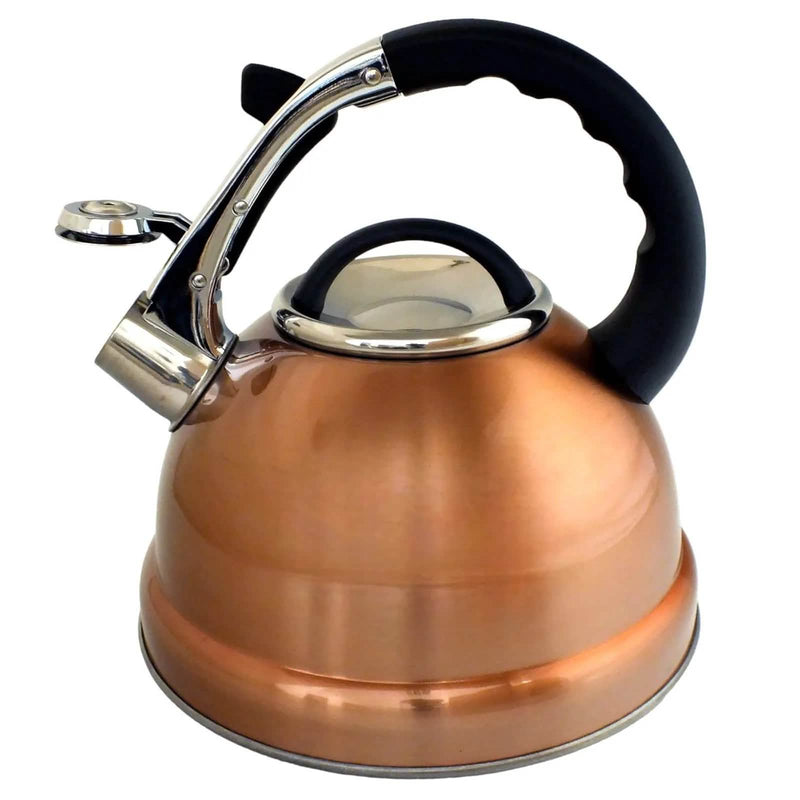 Voche® Stovetop Whistling Kettle Voche 3.5L Whistling Stovetop Kettle Stainless Steel with Stylish Copper Finish for Electric, Induction and Gas Hobs