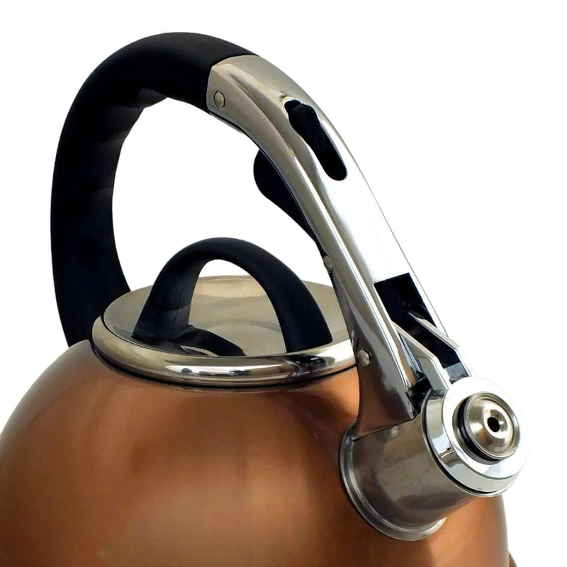 Voche® Stovetop Whistling Kettle Voche 3.5L Whistling Stovetop Kettle Stainless Steel with Stylish Copper Finish for Electric, Induction and Gas Hobs