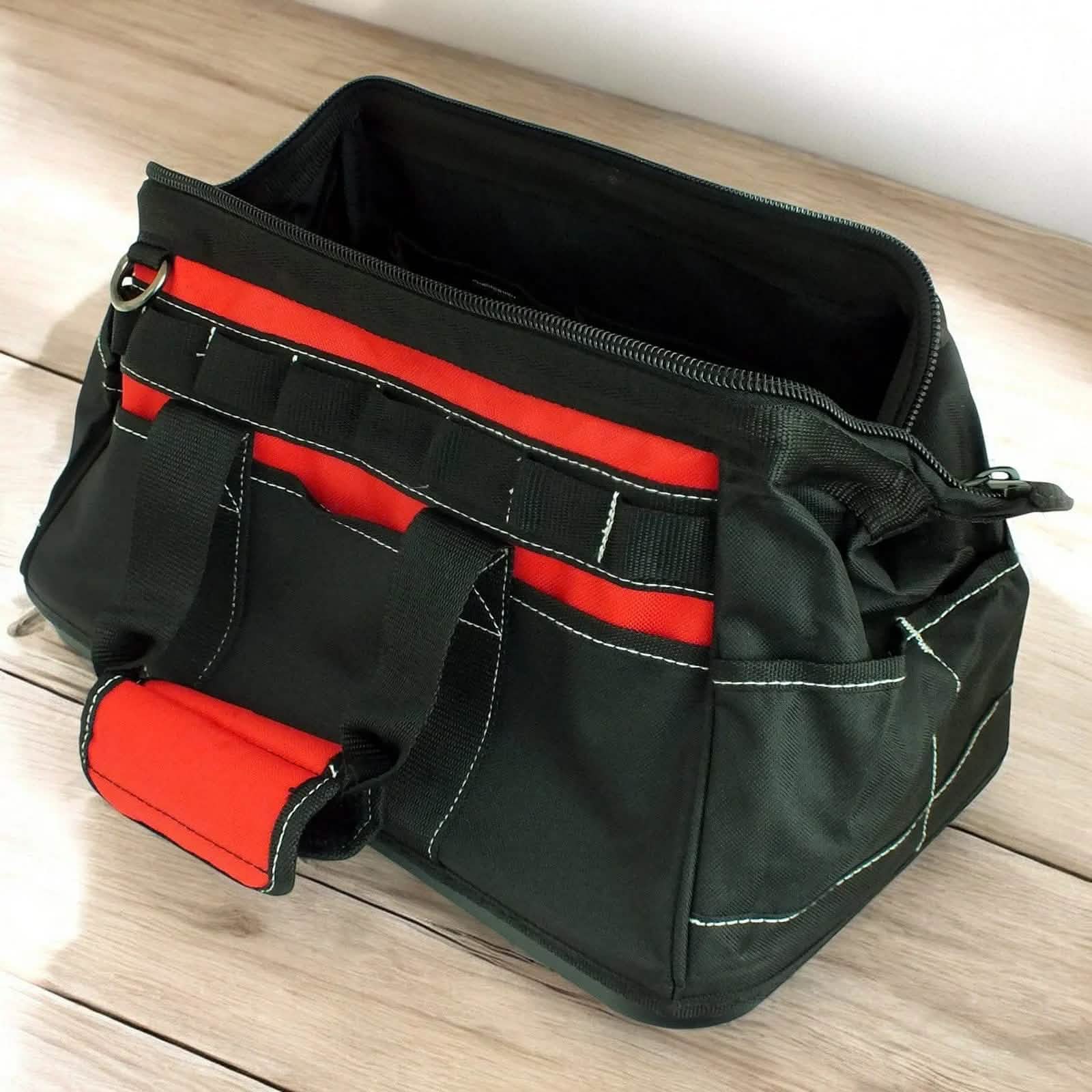 Voche Tool Bag Voche 16" Wide Opening 21 Pocket Tool Bag with Rigid Base and Shoulder Strap
