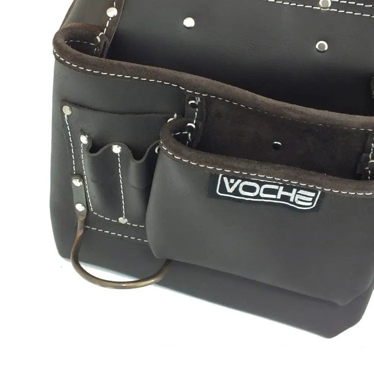 Voche toolbelt Voche® Heavy Duty Deluxe 12 Pocket Oil Tanned Leather Double Tool Belt Pouch