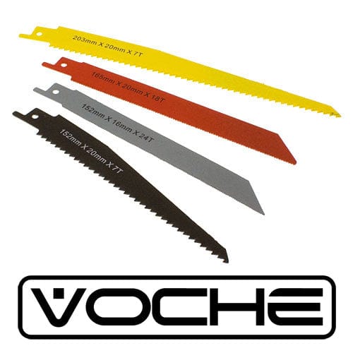 Voche Voche® 10 Pc Reciprocating Saw Blade Set Metal & Wood Blades 1/2" Shank + Case