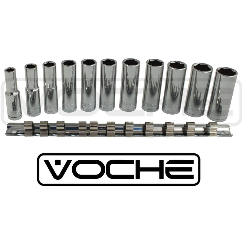 Voche Voche® 11Pc  3/8" Drive Heavy Duty Metric Deep Socket Set 8-19Mm Crv Dr Sockets