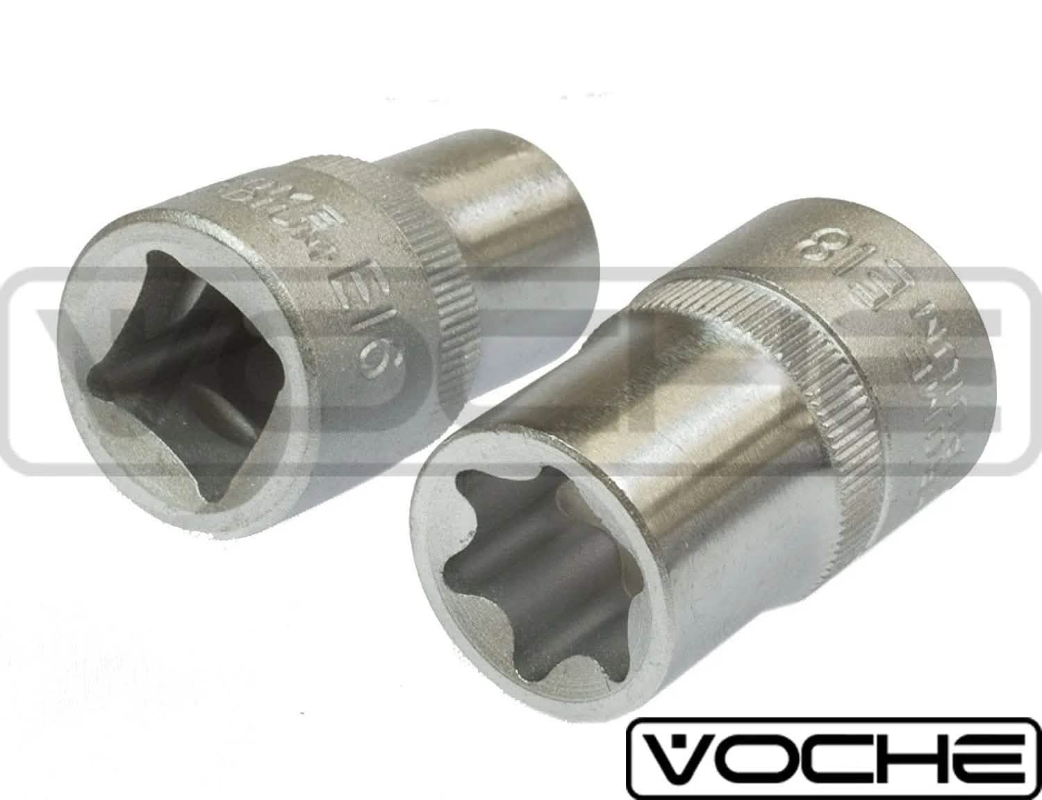 Voche Voche 14Pc Chrome Vanadium Female Tx Star Torx Star Socket Set Sockets Rail