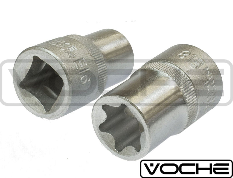Voche Voche 14Pc Chrome Vanadium Female Tx Star Torx Star Socket Set Sockets Rail