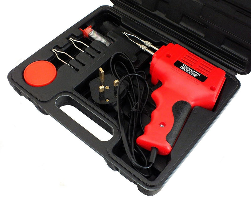 Voche Voche® 175W Electric Soldering Iron Gun Kit & 3 Tips & Case & Solder Wire 230V