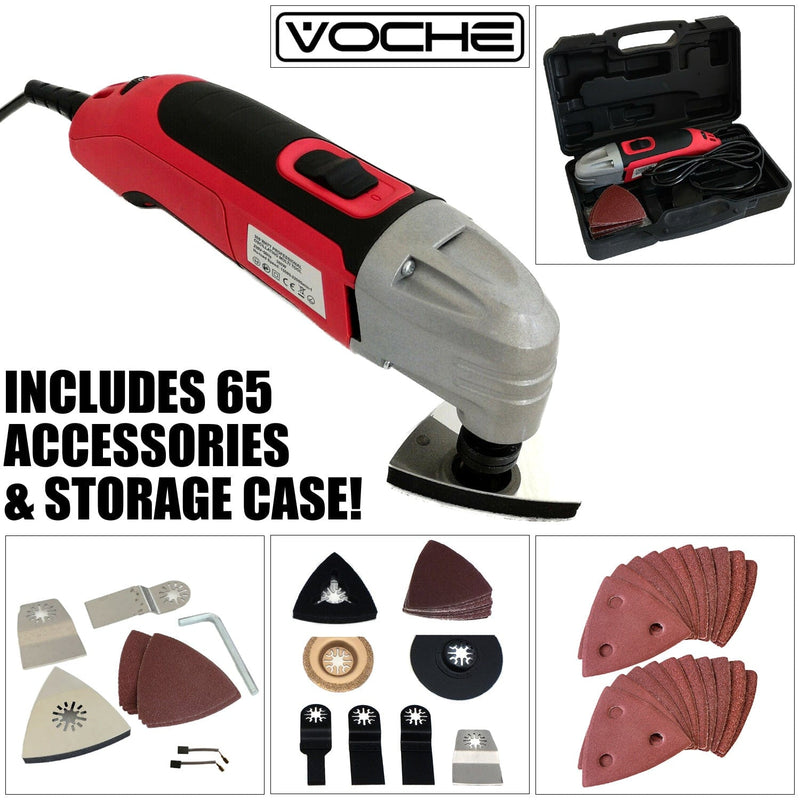 Voche Voche 300w Multi Function Oscillating Power Tool 65pc Accessories + Storage Case