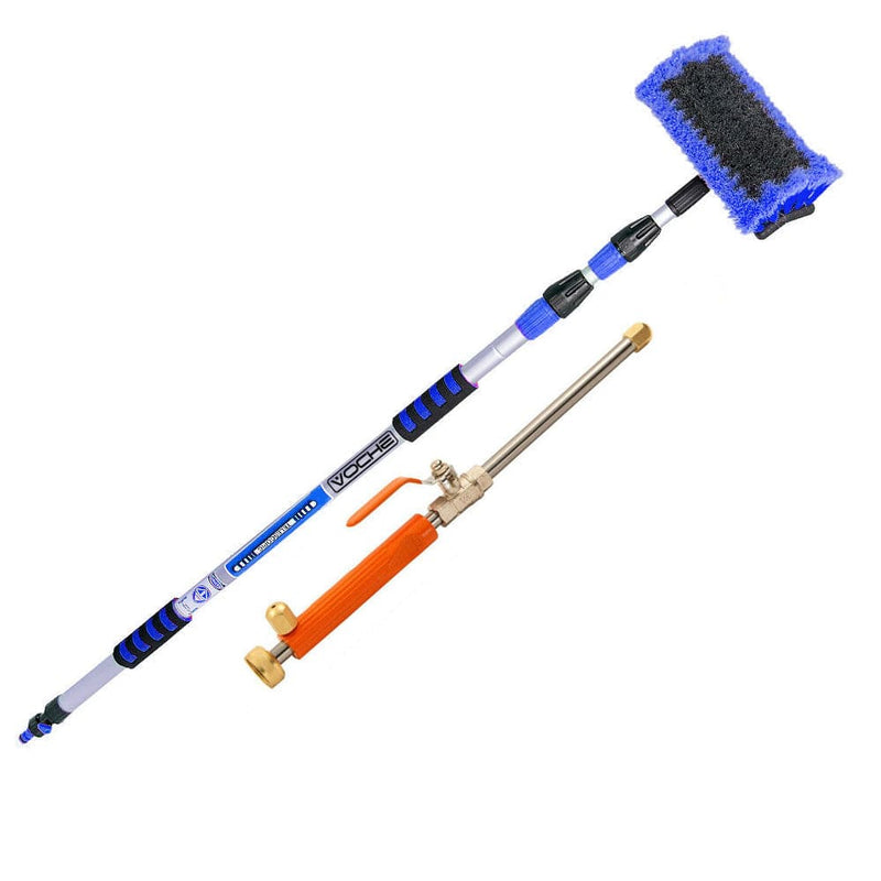 Voche VOCHE® 3METRE TELESCOPIC WATER FED WASH BRUSH + HIGH PRESSURE POWER WASHER LANCE