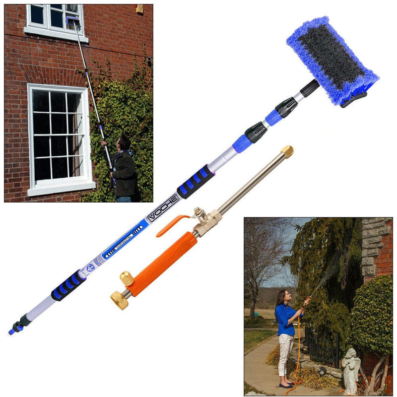 Voche VOCHE® 3METRE TELESCOPIC WATER FED WASH BRUSH + HIGH PRESSURE POWER WASHER LANCE