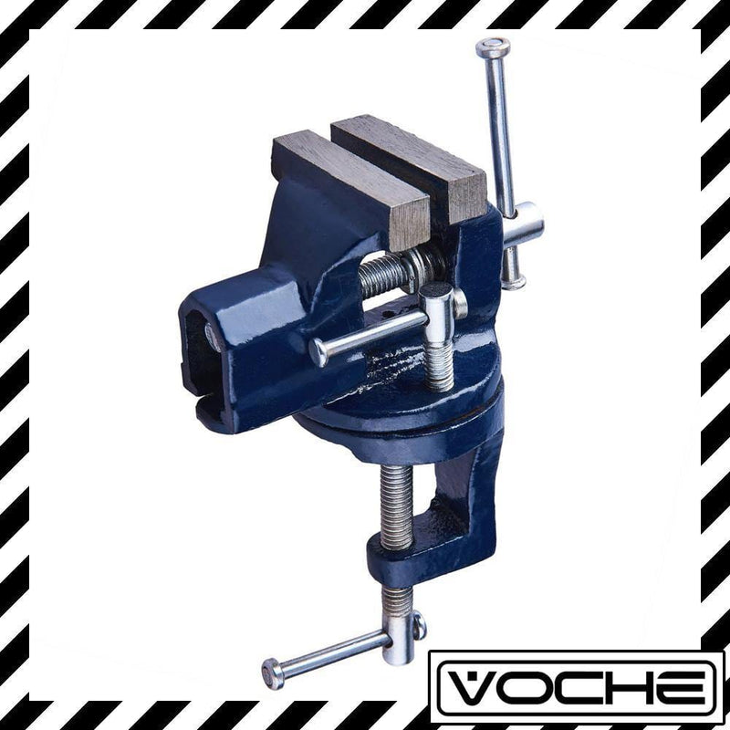 Voche VOCHE® 60mm MINI CLAMP ON BENCH VICE WITH 360° SWIVEL BASE TABLETOP WORKBENCH
