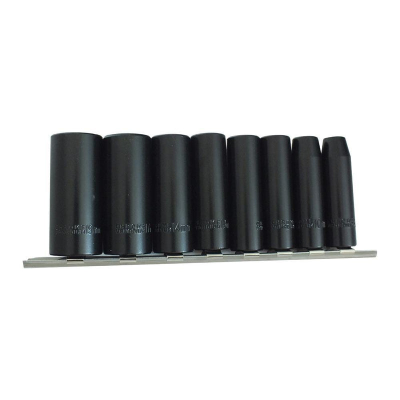 Voche Voche® 9Pc Deep Impact Socket Set 3/8" Metric Chrome Vanadium Steel Crv Sockets