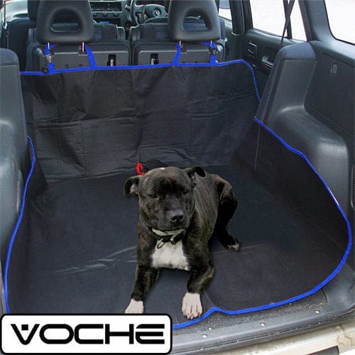 Voche Voche Black Blue 2In1 Waterproof Car Rear Back Seat Cover Pet Protector Boot Mat
