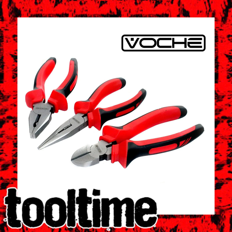 Voche Voche Heavy Duty 150mm 6" Combination Long Nose Side Cutter Pliers Set 3PC